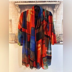 💙Colorblock mesh cardigan💙